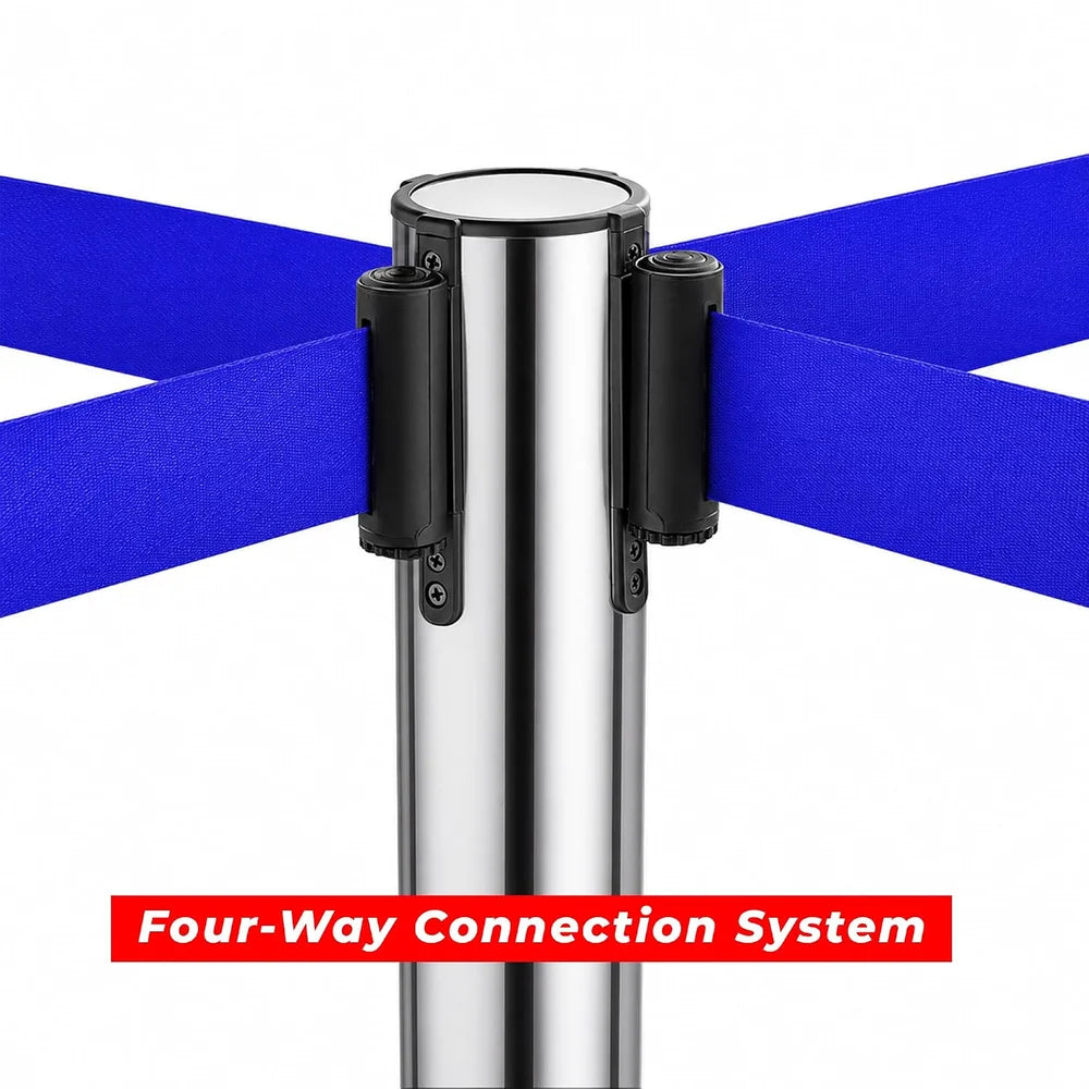 100CM Berry stainless steel queue stanchion with 3M blue retractable belt