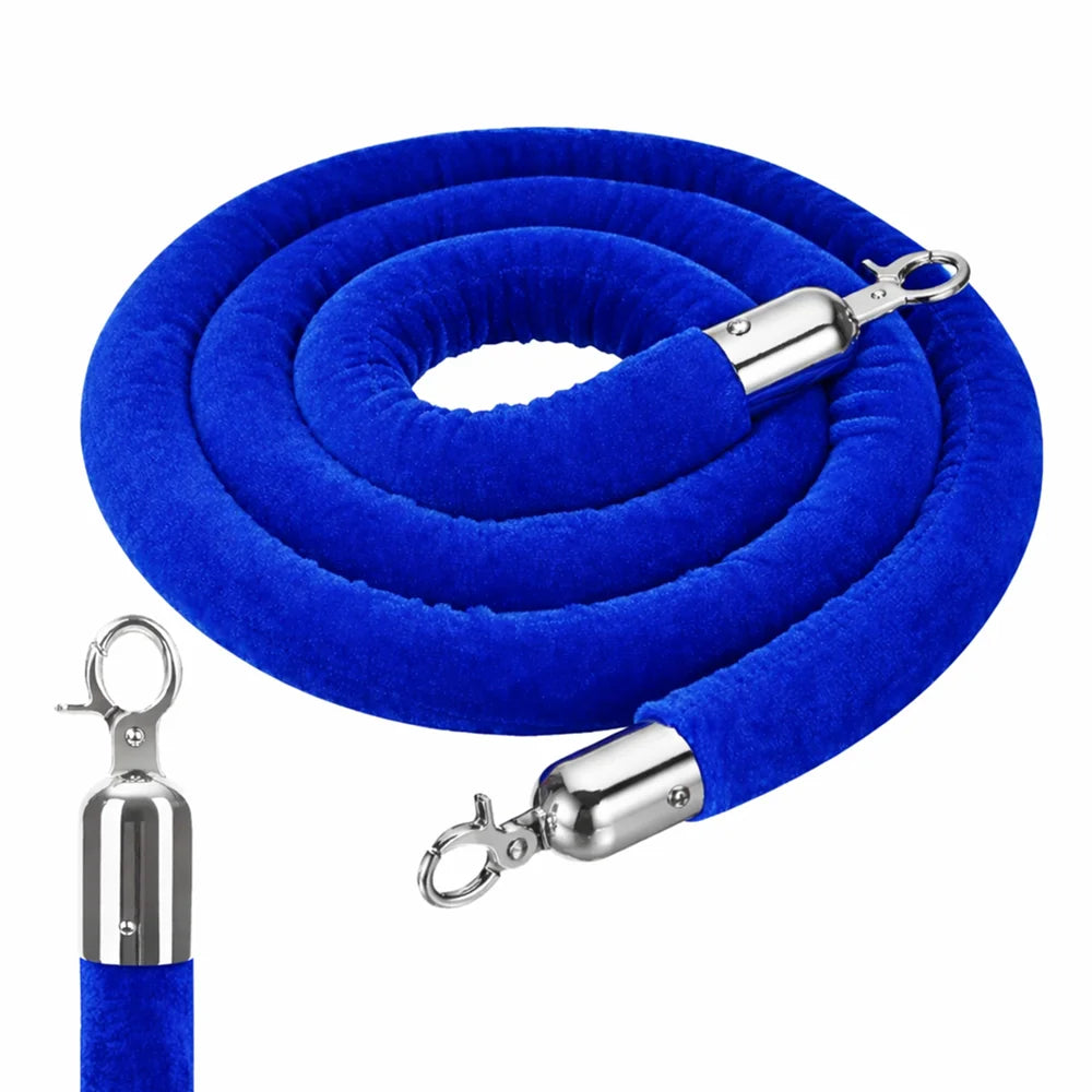 Berry 1.5M Velvet Stanchion Rope with Silver Hooks