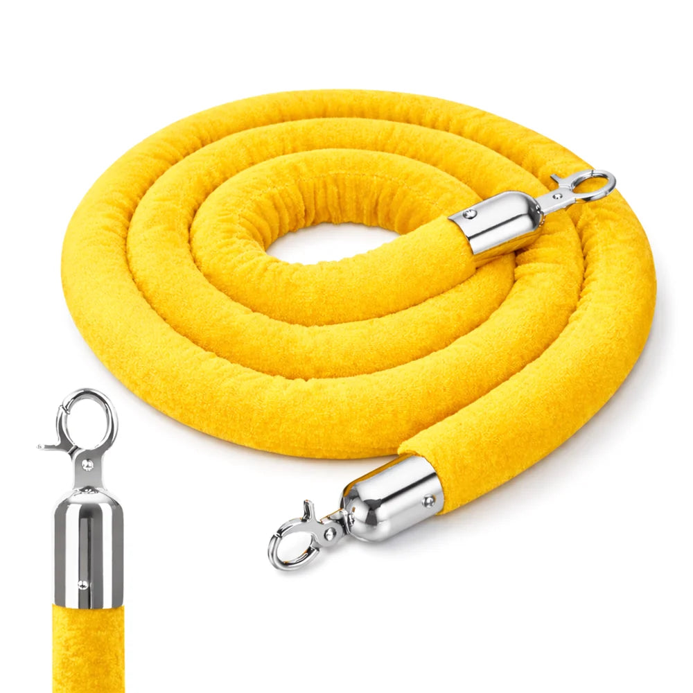 Berry 1.5M Velvet Stanchion Rope with Silver Hooks