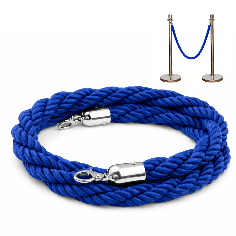 Berry 1.5M Twisted Stanchion Rope with Silver Hooks