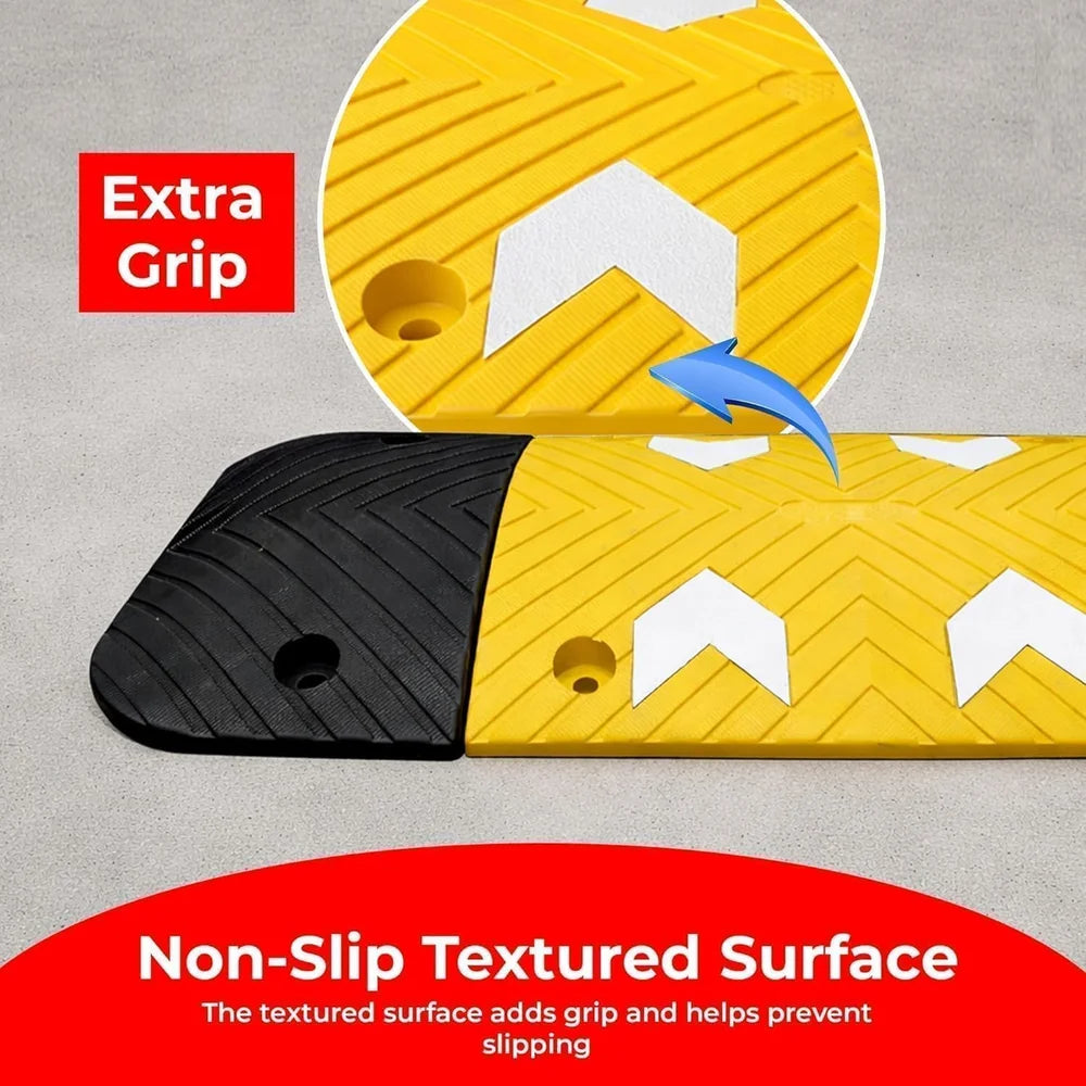 Berry Heavy-Duty PVC Speed Bump | 5CM High Modular Speed Ramp with Reflective Strips