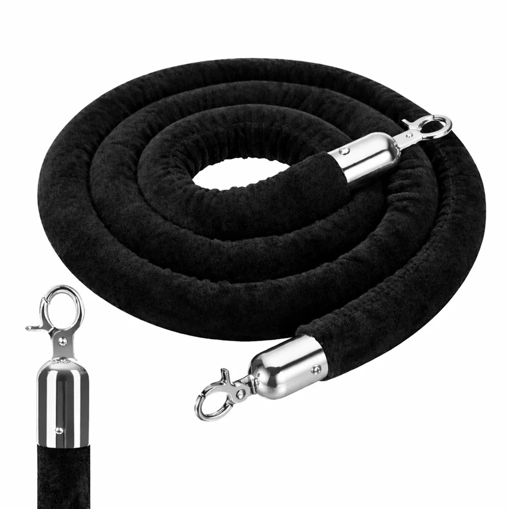 Berry 1.5M Velvet Stanchion Rope with Silver Hooks