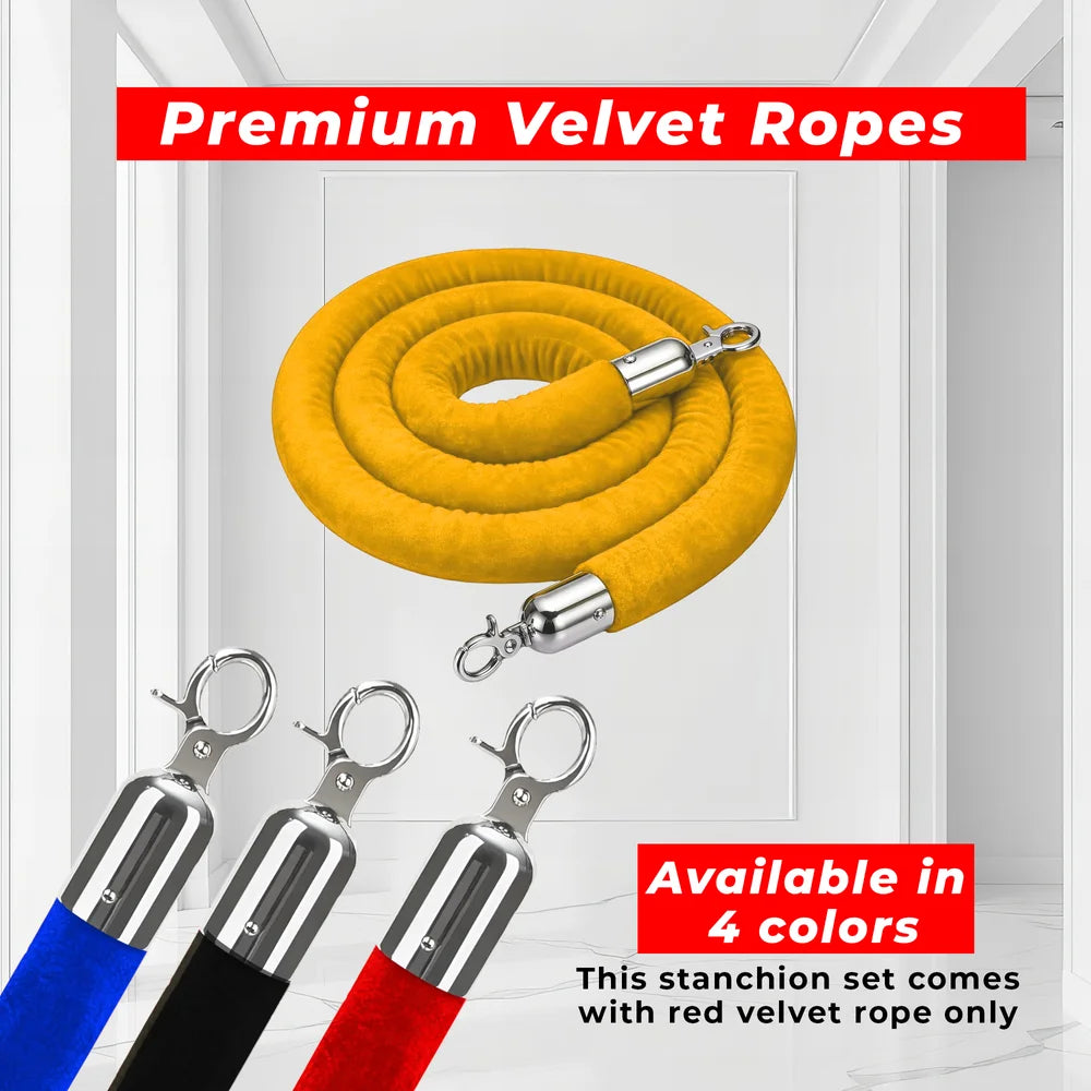 one hundred centimeter Berry gold luxury barrier with golden velvet rope for formal venues