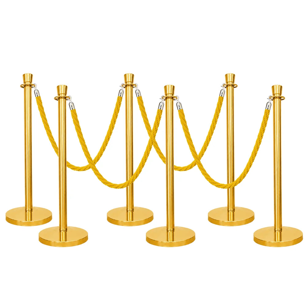 one hundred centimeter Berry gold museum stanchion with golden twisted rope for visitor management