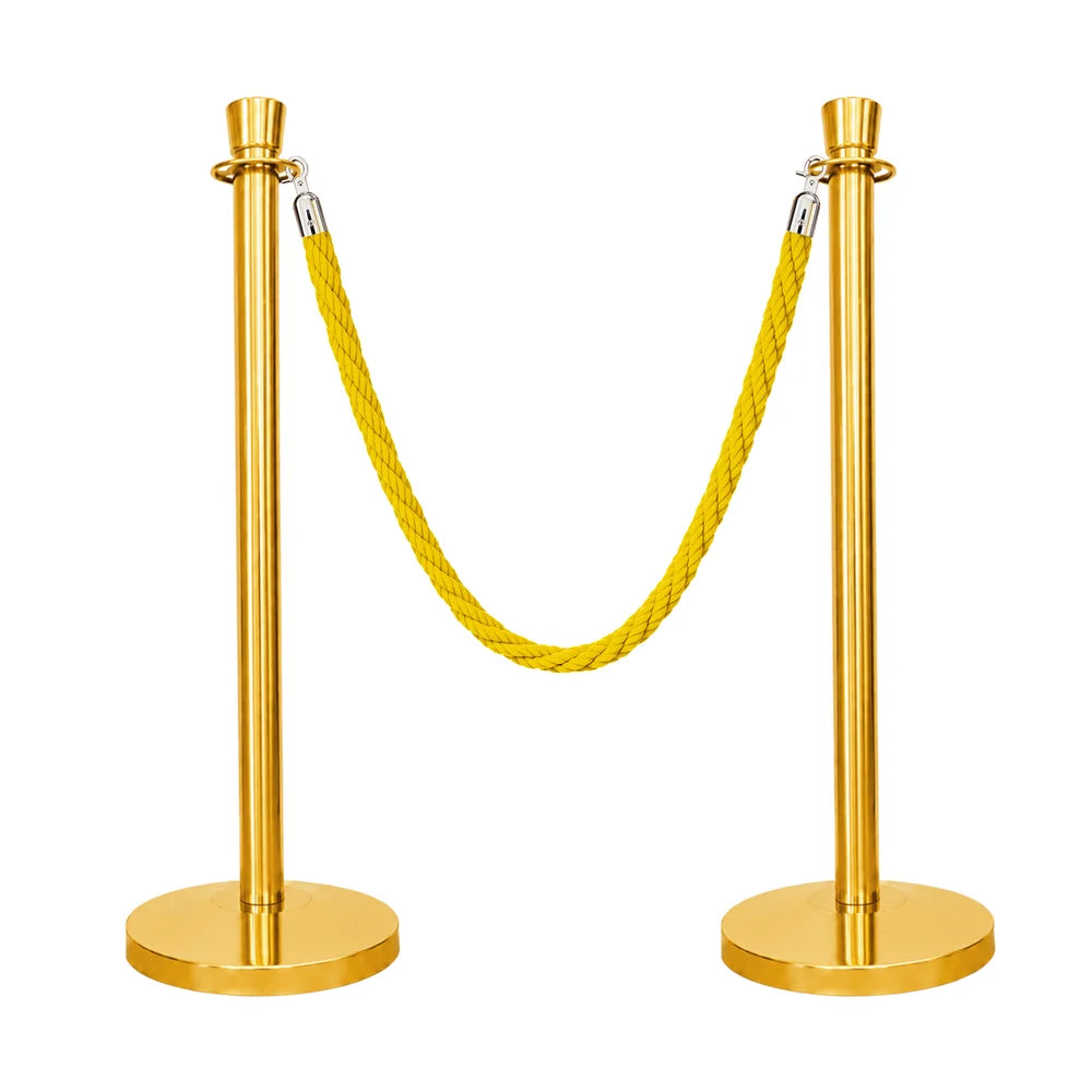 one hundred centimeter Berry gold stanchion post with golden twisted rope for crowd control