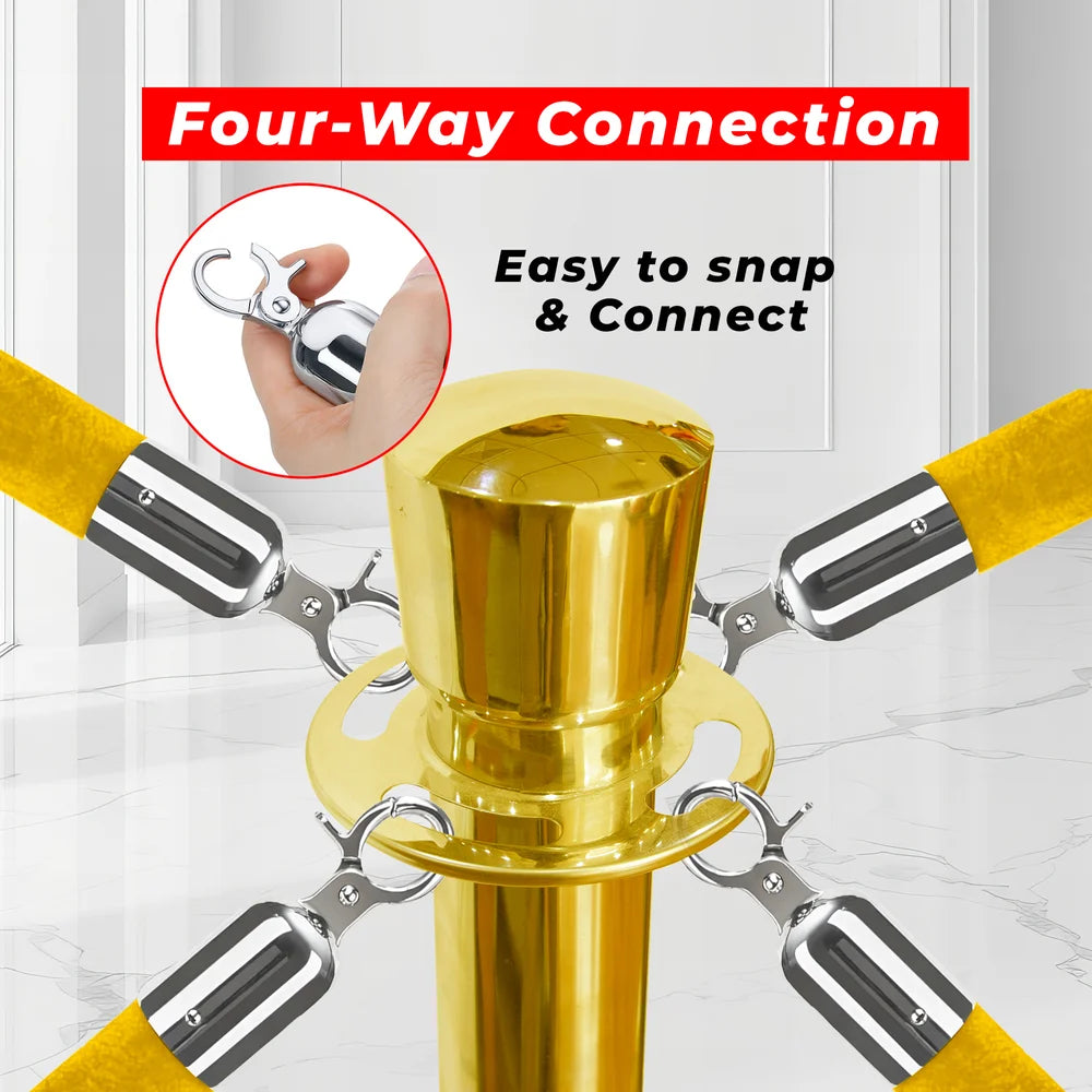 one hundred centimeter Berry gold VIP divider with golden velvet rope for exclusive access areas