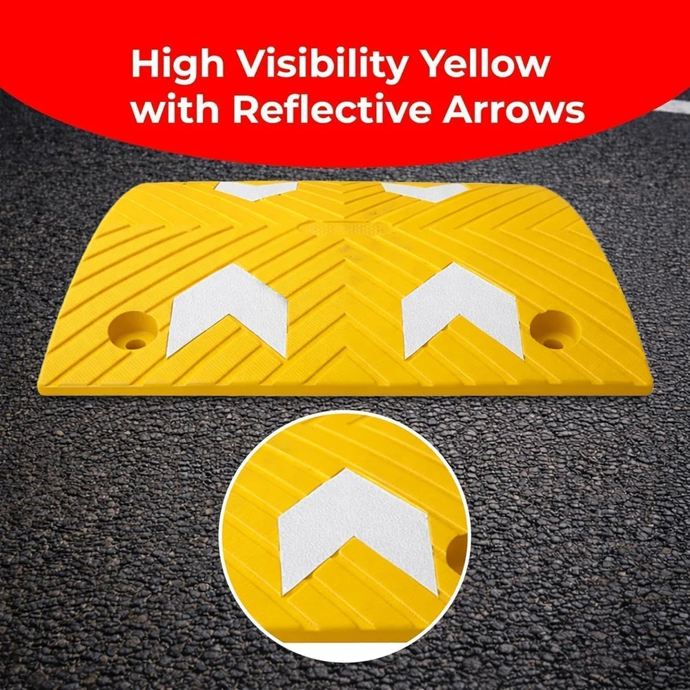 Berry Heavy-Duty PVC Speed Bump | 5CM High Modular Speed Ramp with Reflective Strips