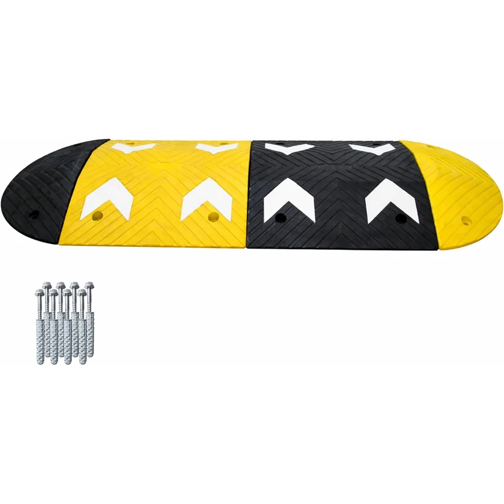 Berry Heavy-Duty PVC Speed Bump | 7.5CM High Modular Speed Ramp with Reflective Strips