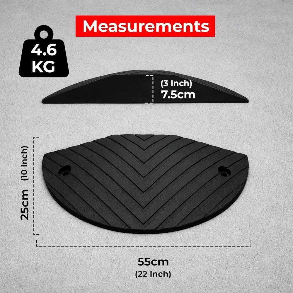 Berry Heavy-Duty PVC Speed Bump | 7.5CM High Modular Speed Ramp with Reflective Strips
