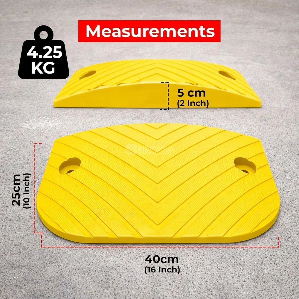 Berry Heavy-Duty PVC Speed Bump | 5CM High Modular Speed Ramp with Reflective Strips