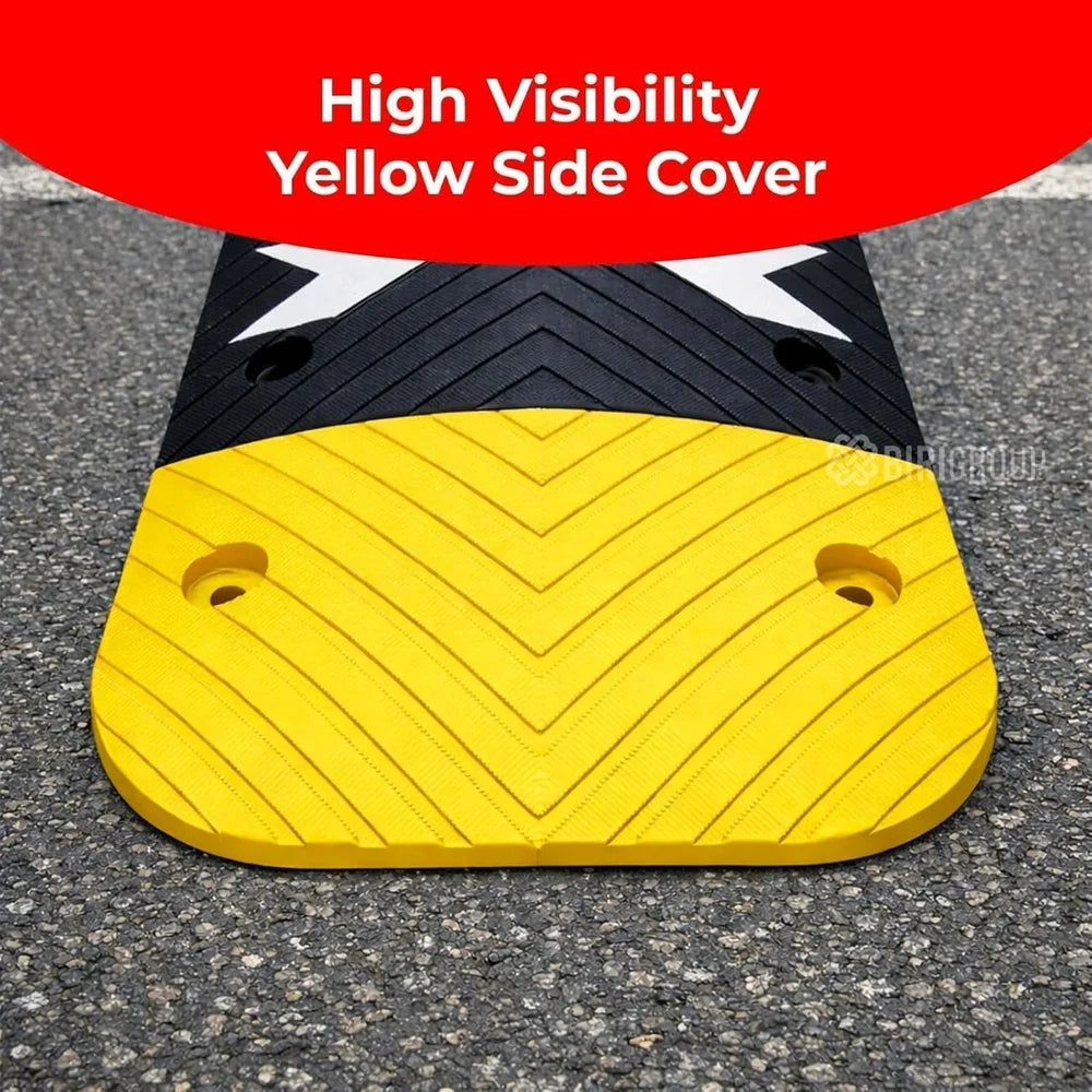 Berry Heavy-Duty PVC Speed Bump | 5CM High Modular Speed Ramp with Reflective Strips