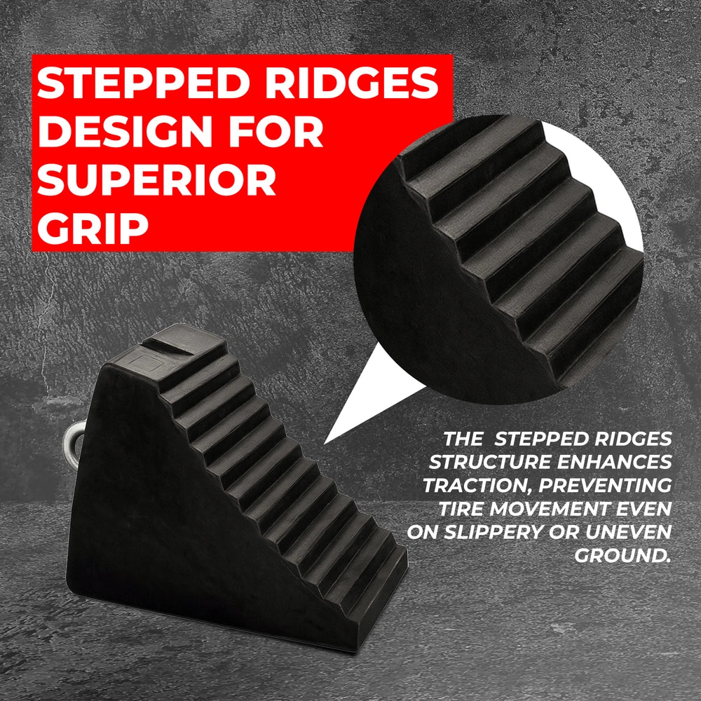 5KG Rubber Wheel Chock | Heavy Duty Non-Slip Wheel Stop with Handle