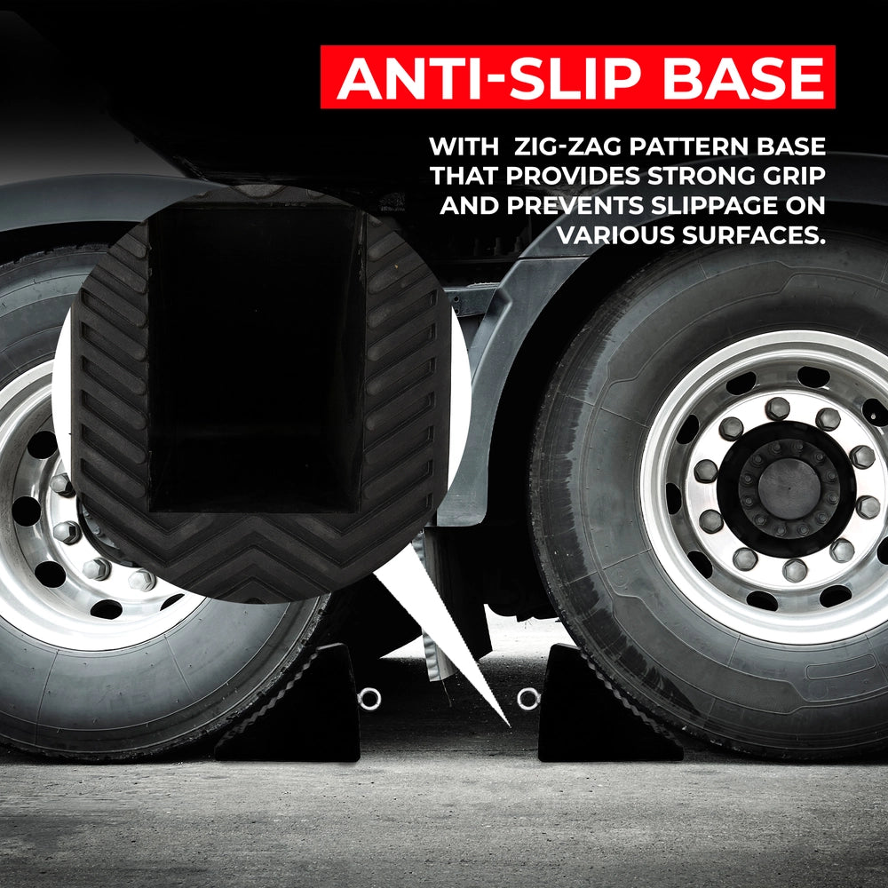 5KG Rubber Wheel Chock | Heavy Duty Non-Slip Wheel Stop with Handle