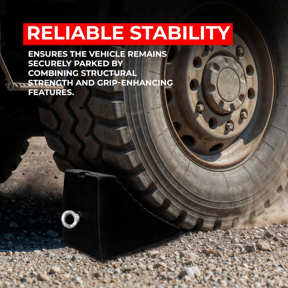 5KG Rubber Wheel Chock | Heavy Duty Non-Slip Wheel Stop with Handle