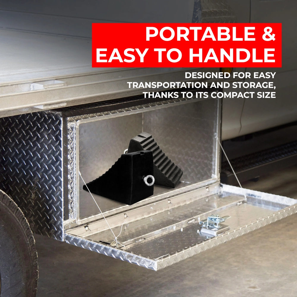 5KG Rubber Wheel Chock | Heavy Duty Non-Slip Wheel Stop with Handle