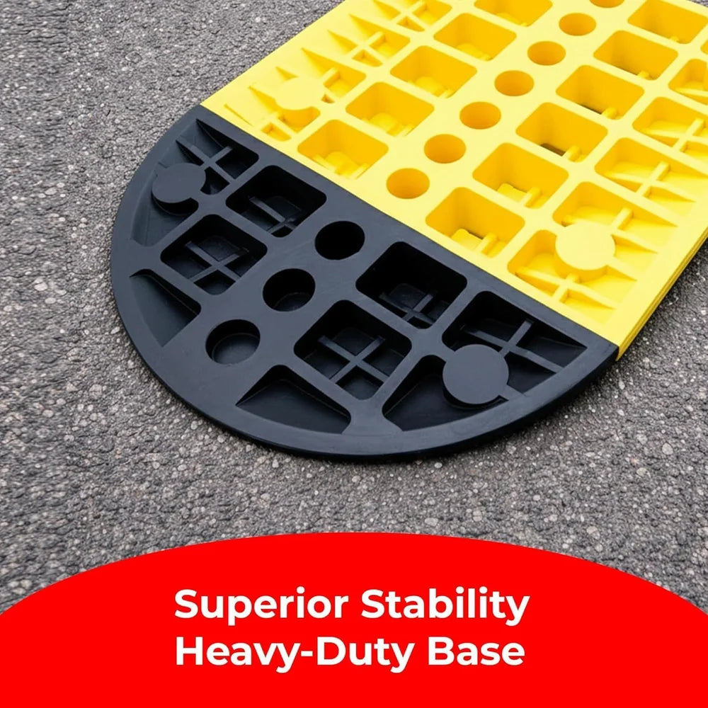 Berry Heavy-Duty PVC Speed Bump | 7.5CM High Modular Speed Ramp with Reflective Strips
