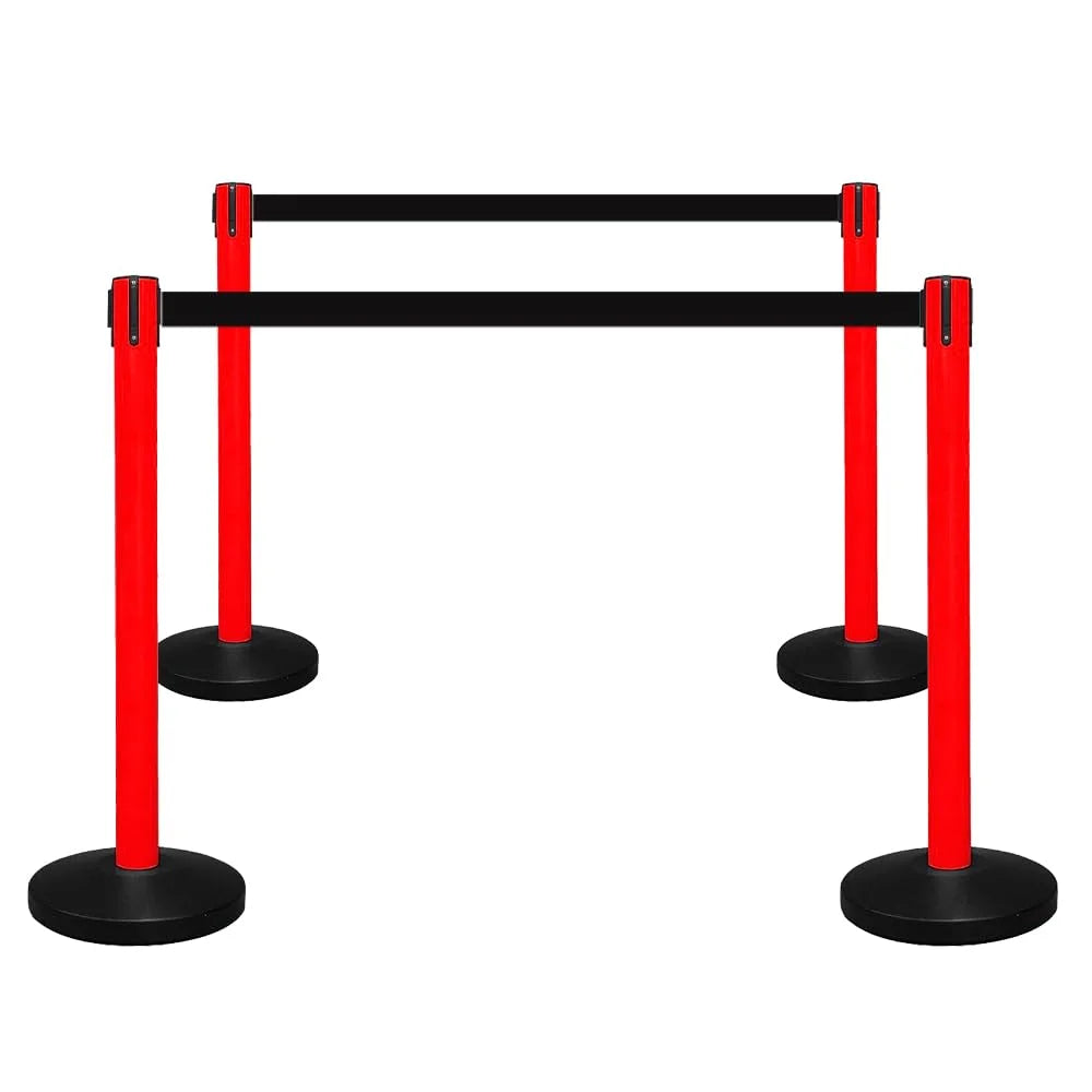 Berry 100CM Red Stanchion Post with 3M Black Retractable Belt
