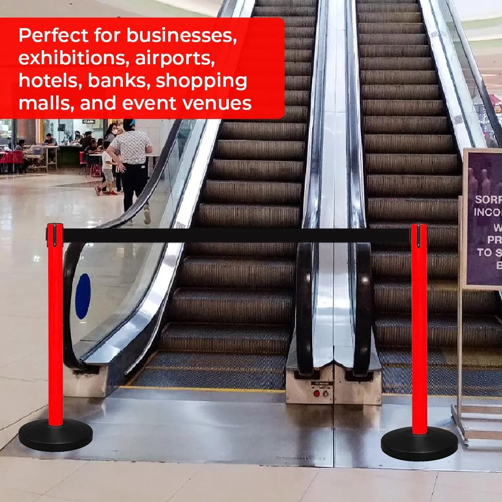 100CM Berry red line divider with 3M black retractable belt