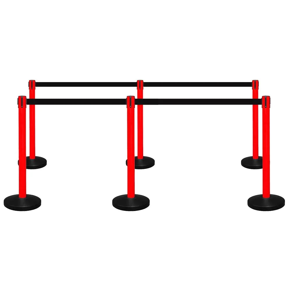 Berry 100CM Red Stanchion Post with 3M Black Retractable Belt