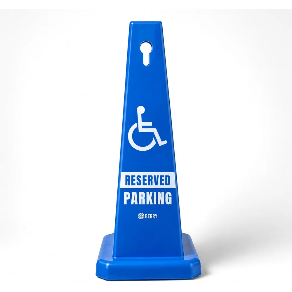 blue Berry reserved parking cone for designated parking spaces