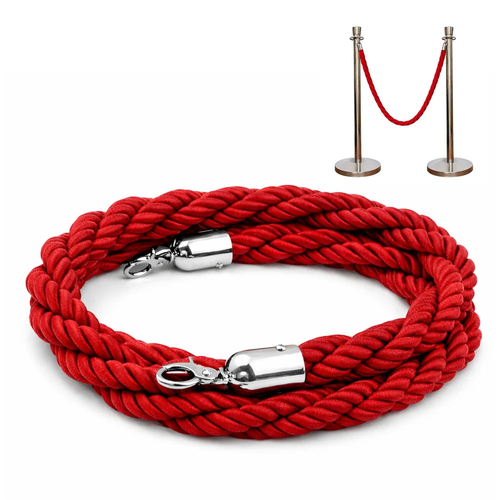 Berry 1.5M Twisted Stanchion Rope with Silver Hooks