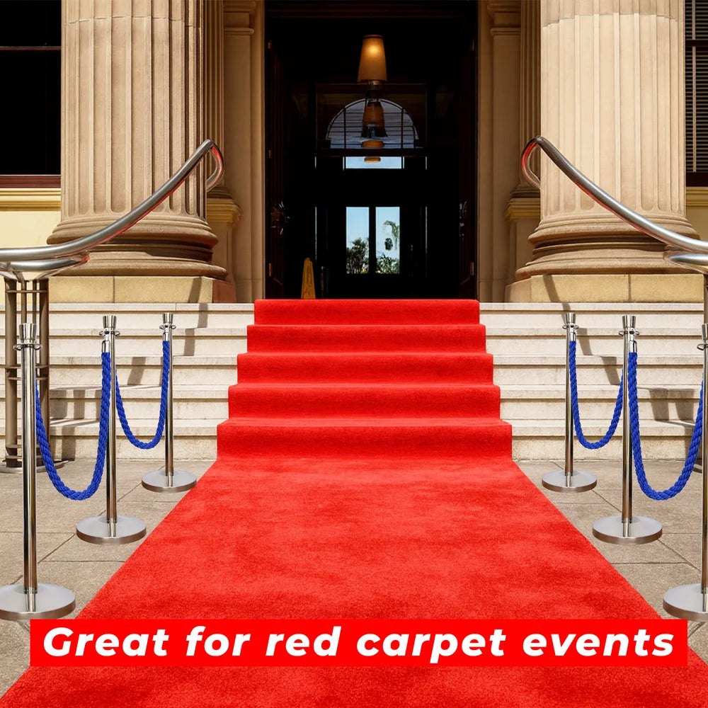 Berry 100CM Silver Stanchion Post with 1.5M Blue Twisted Rope