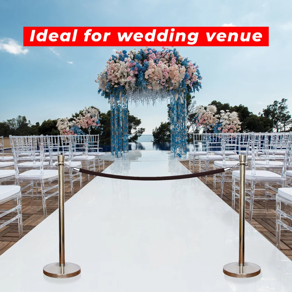Berry 100CM Silver Stanchion Post with 1.5M Black Velvet Rope