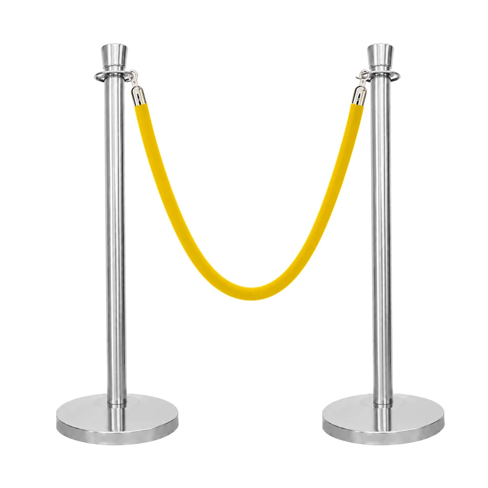 Berry 100CM Silver Stanchion Post with 1.5M Golden Velvet Rope