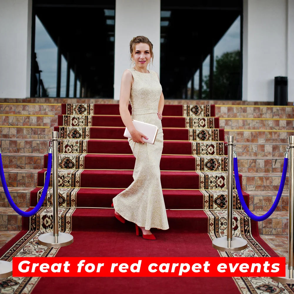 Berry 100CM Silver Stanchion Post with 1.5M Blue Velvet Rope
