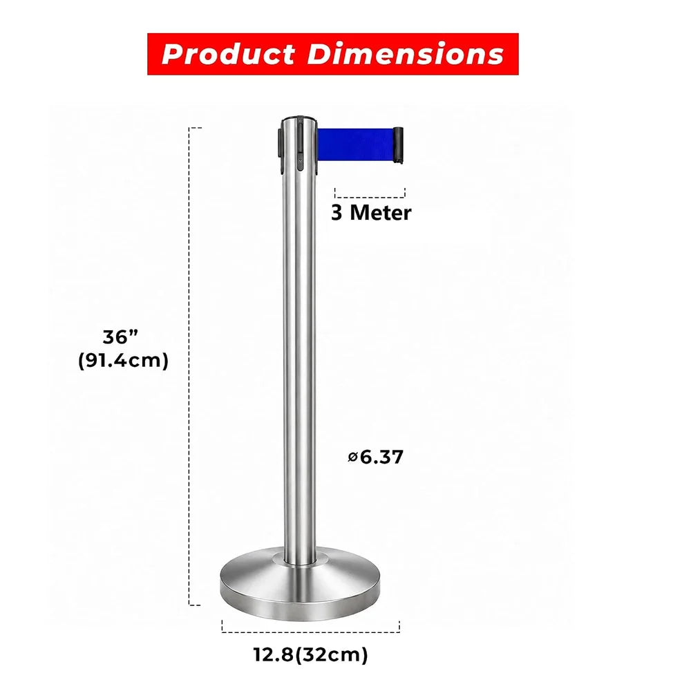 100CM Berry stainless steel line divider with 3M blue retractable belt