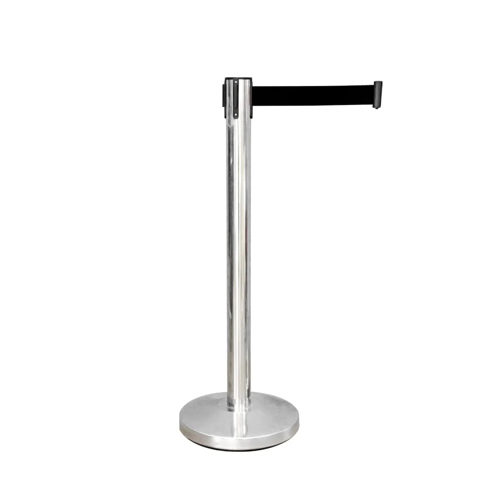 100CM Berry stainless steel stanchion post with 3M black retractable belt