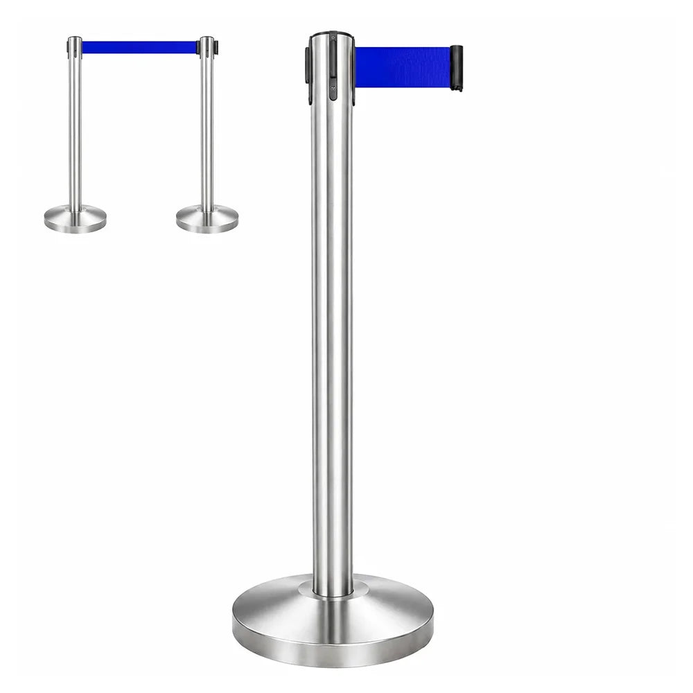 100CM Berry stainless steel stanchion post with 3M blue retractable belt
