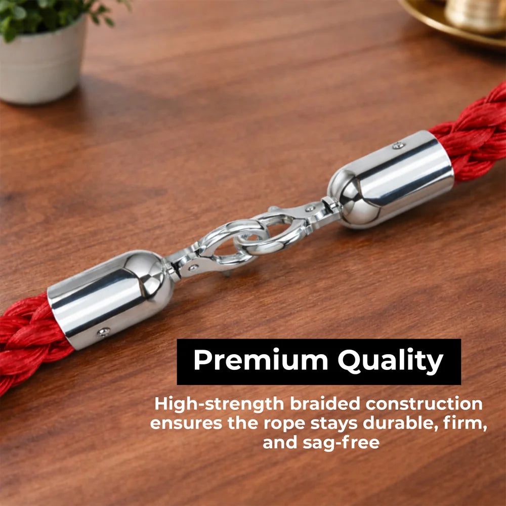 Berry 1.5M Twisted Stanchion Rope with Silver Hooks