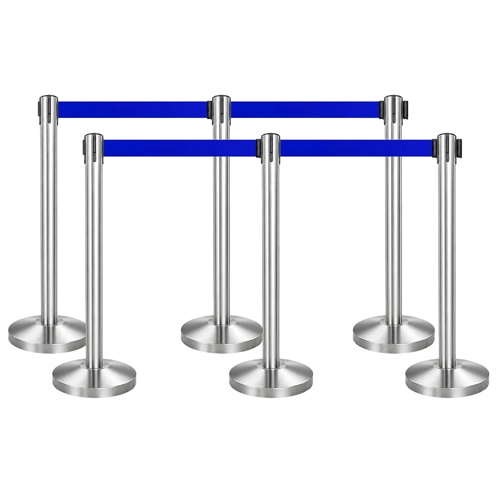 100CM Berry stainless steel queue barrier with 3M blue retractable belt for organized lines
