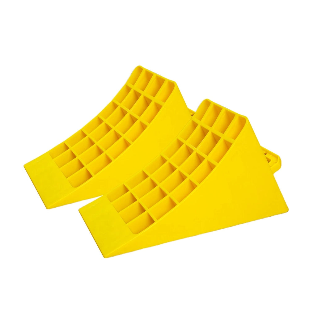 Heavy Duty Wheel Chock 45CM | Yellow Anti-Slip Honeycomb Parking Block with Handle