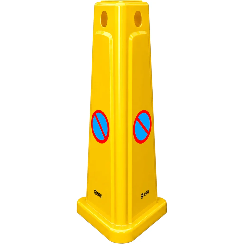 Berry Yellow No Waiting Cone Sign 65CM
