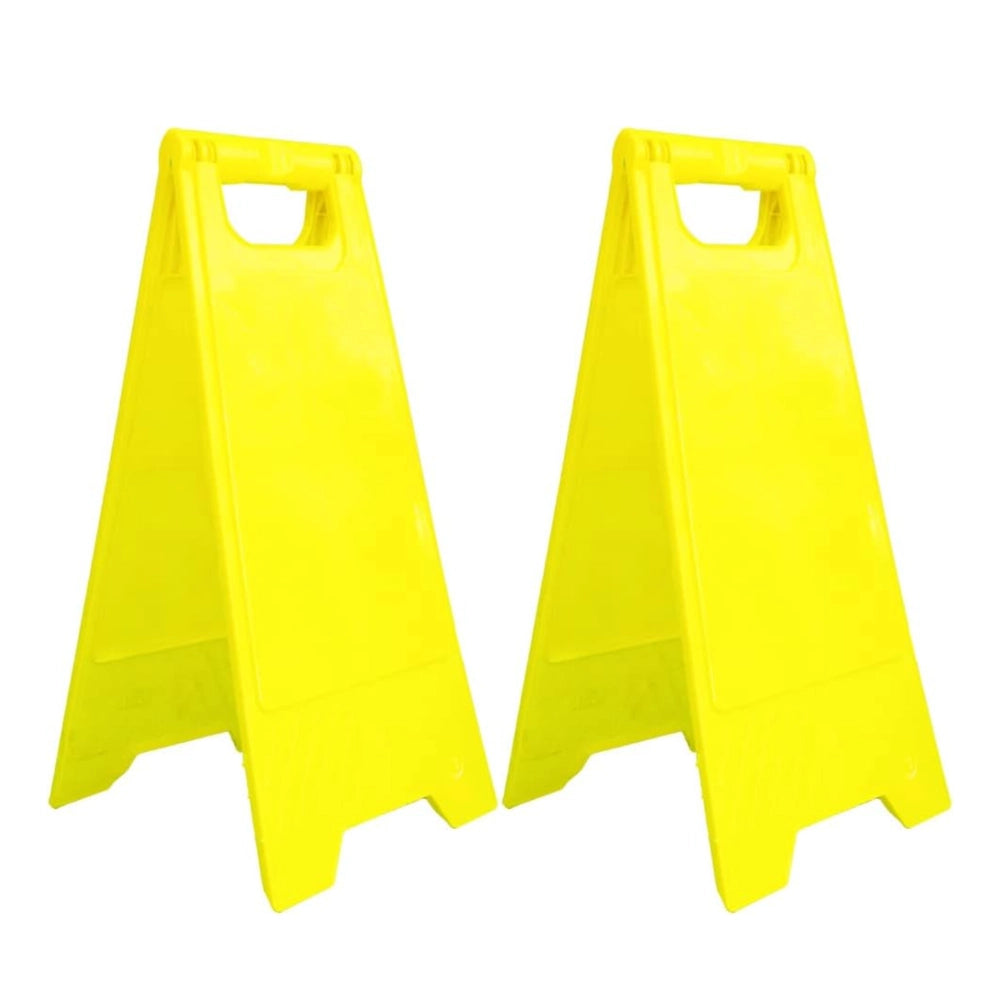 Blank Floor Sign Yellow | Foldable Double-Sided Freestanding Safety Sign