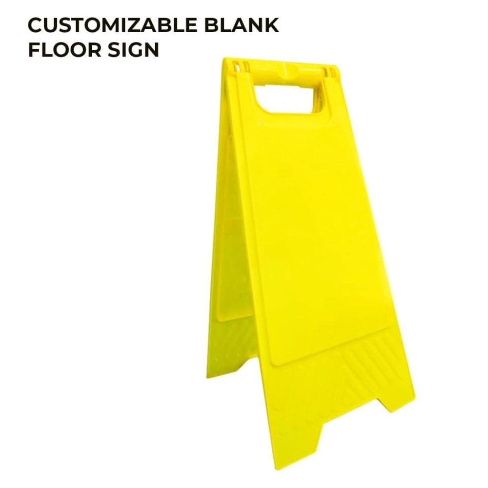 Blank Floor Sign Yellow | Foldable Double-Sided Freestanding Safety Sign