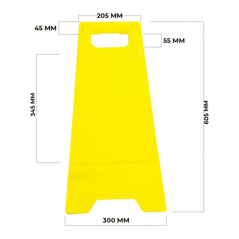 Blank Floor Sign Yellow | Foldable Double-Sided Freestanding Safety Sign
