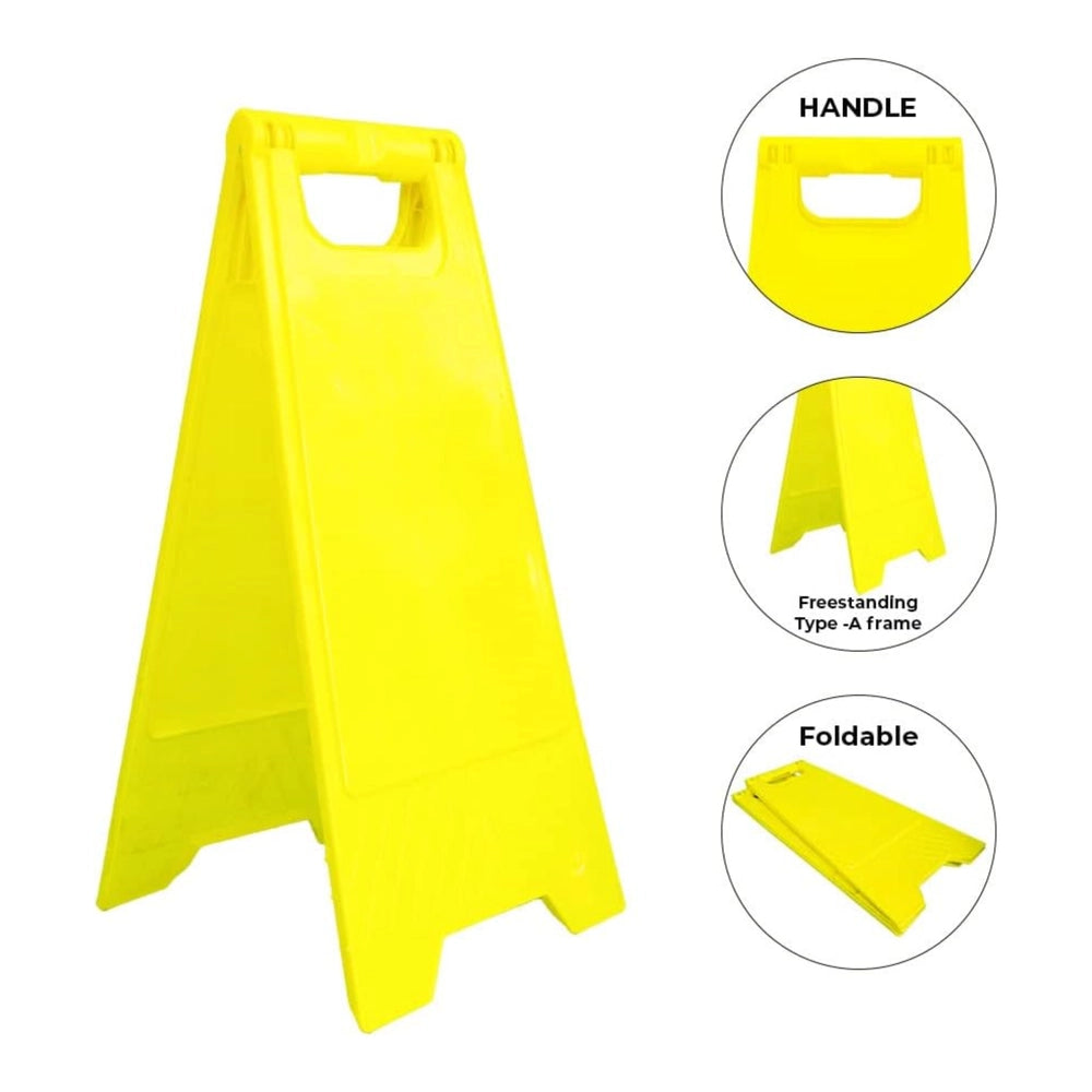 Blank Floor Sign Yellow | Foldable Double-Sided Freestanding Safety Sign