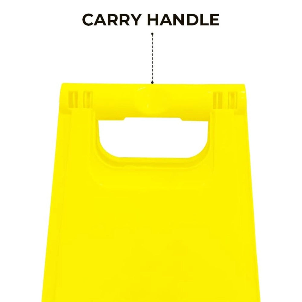 Blank Floor Sign Yellow | Foldable Double-Sided Freestanding Safety Sign
