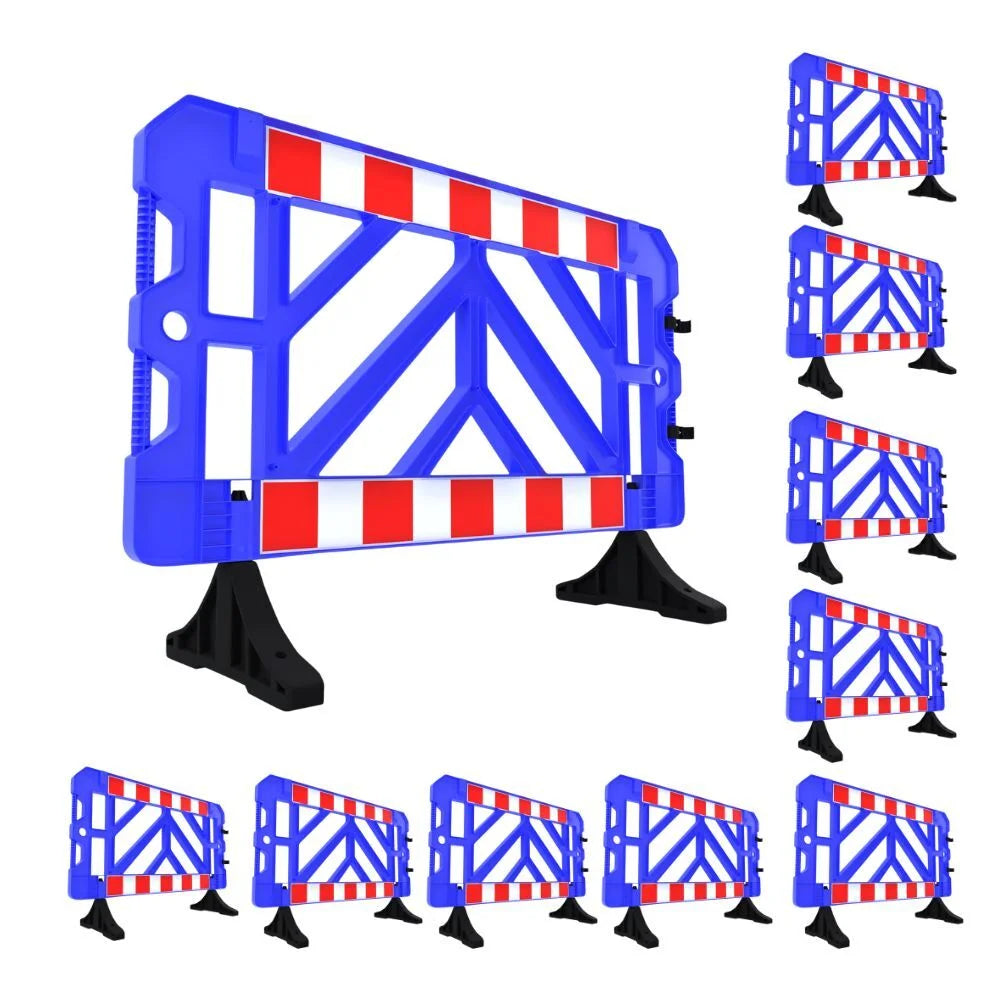 Blue Safety Barrier 150CM | Heavy Duty Road Barrier with Weighted Base