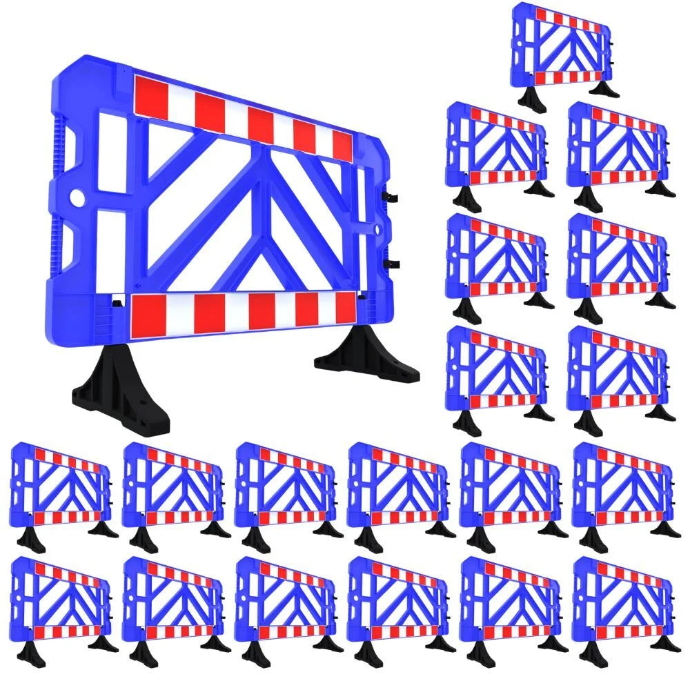 Blue Safety Barrier 150CM | Heavy Duty Road Barrier with Weighted Base