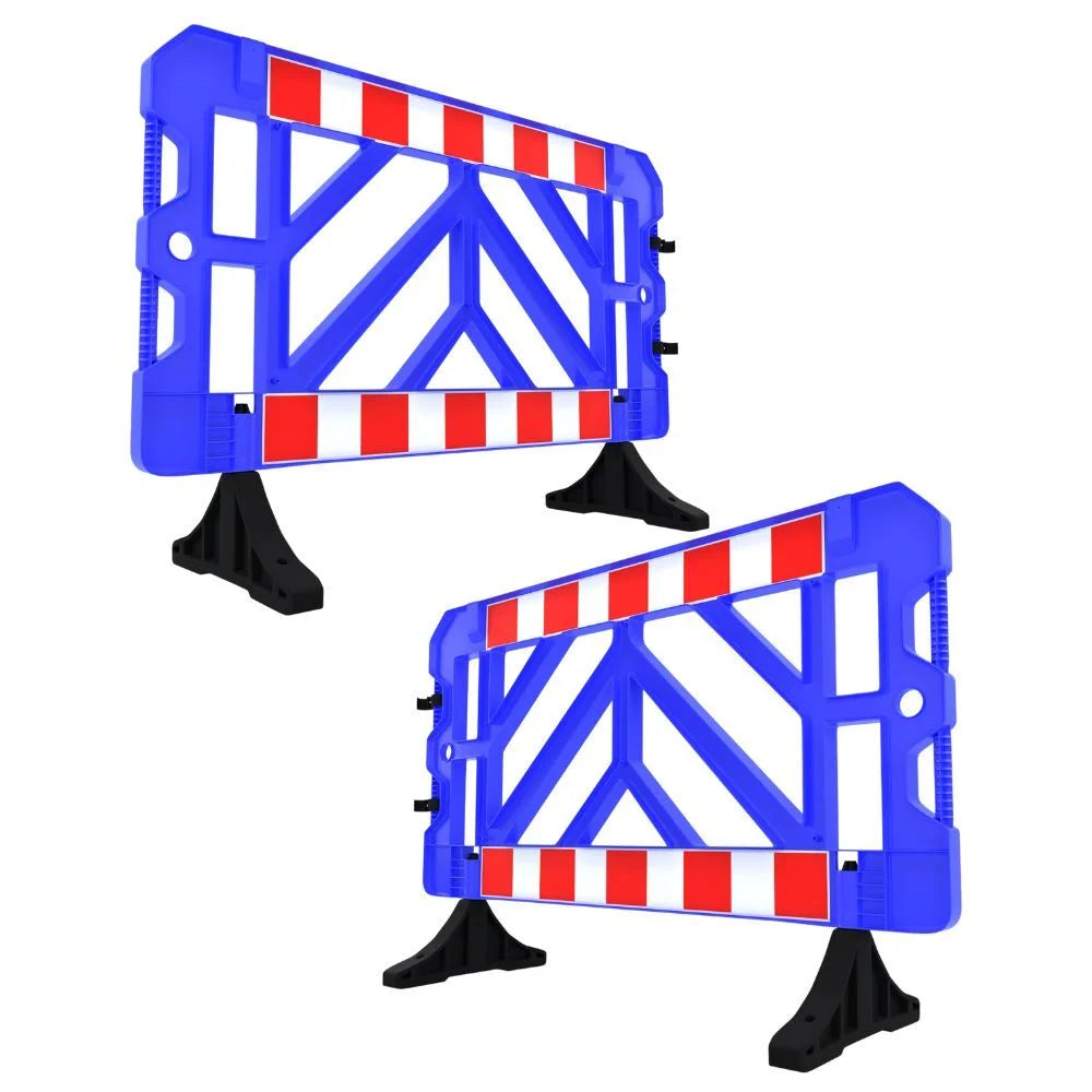 Blue Safety Barrier 150CM | Heavy Duty Road Barrier with Weighted Base