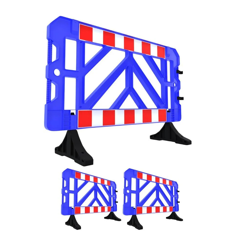 Blue Safety Barrier 150CM | Heavy Duty Road Barrier with Weighted Base
