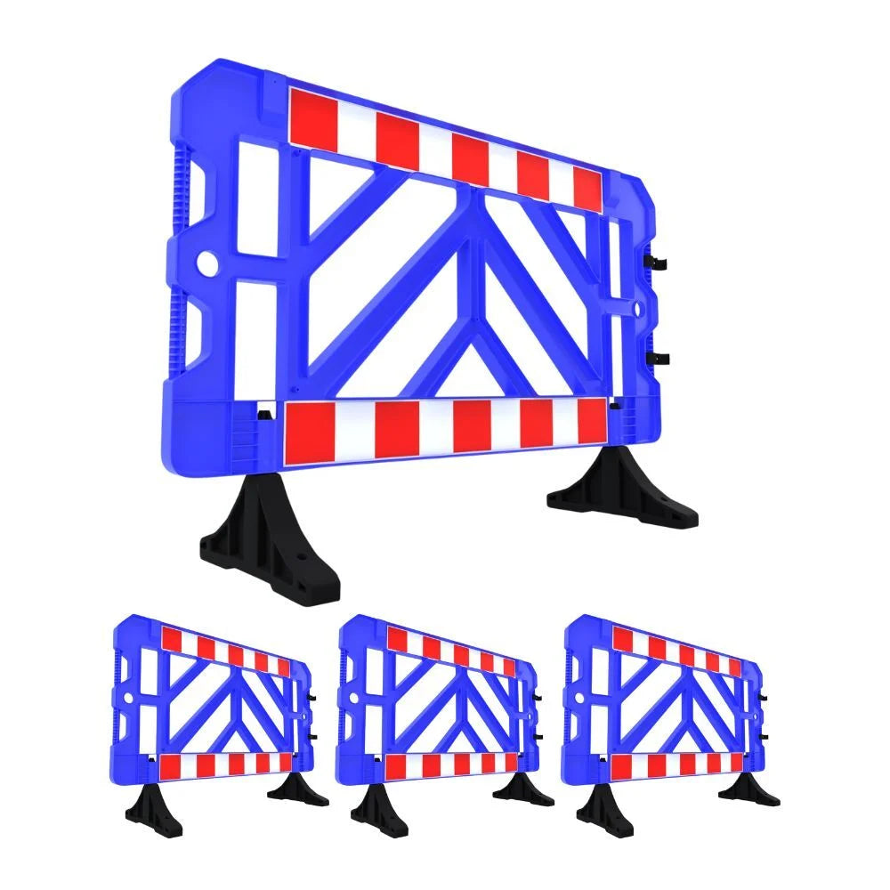 Blue Safety Barrier 150CM | Heavy Duty Road Barrier with Weighted Base