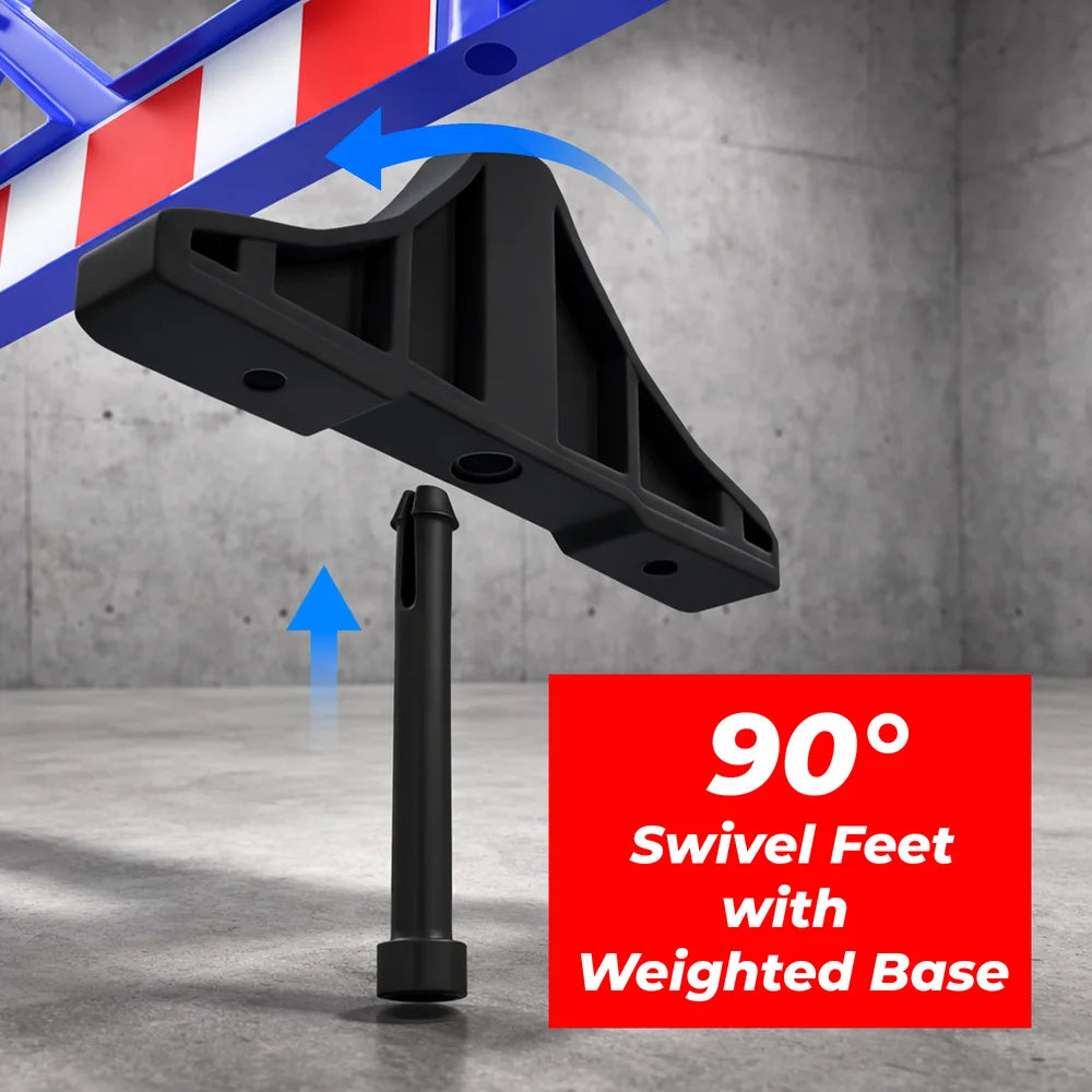 Blue Safety Barrier 150CM | Heavy Duty Road Barrier with Weighted Base