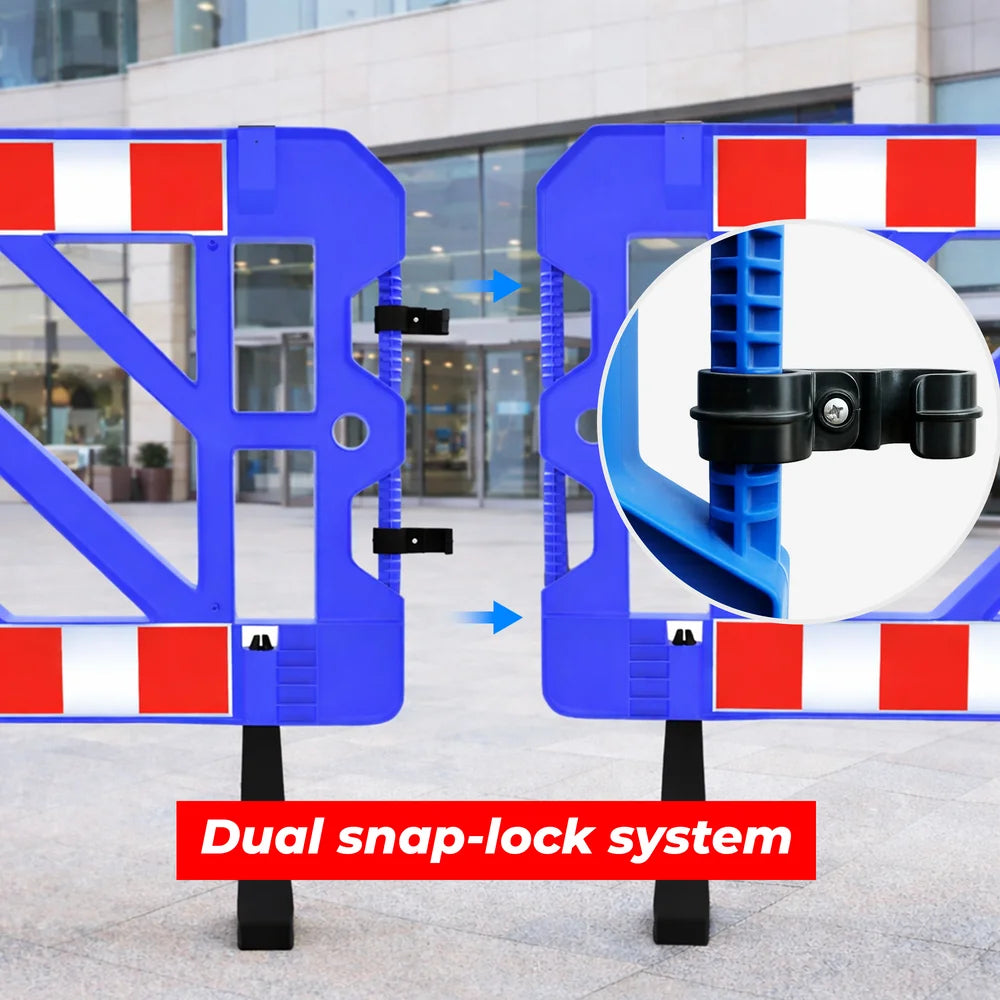Blue Safety Barrier 150CM | Heavy Duty Road Barrier with Weighted Base