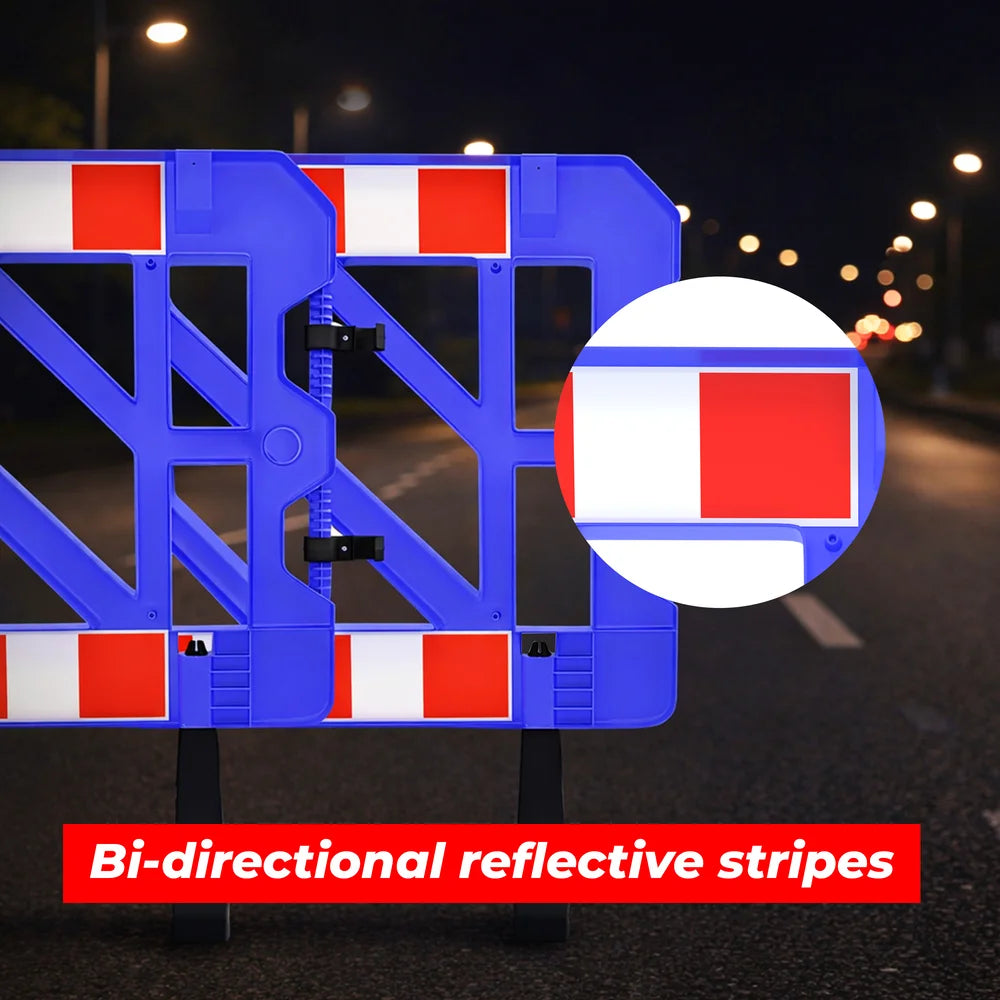 Blue Safety Barrier 150CM | Heavy Duty Road Barrier with Weighted Base