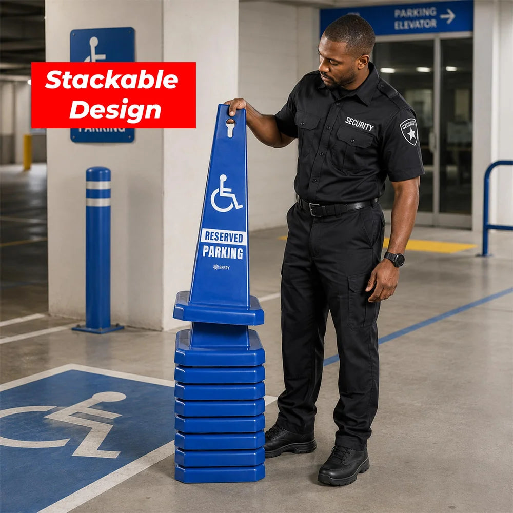 blue commercial reserved parking cone for parking facilities